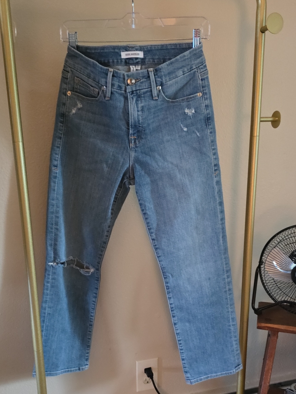 Good American Straight  High Rise Stretch Jeans Size 4/27